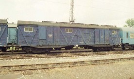 Wagon-elektrownia pociągu ratunkowego na stacji Skarżysko-Kamienna, 1996. Fot. J. Szeliga....